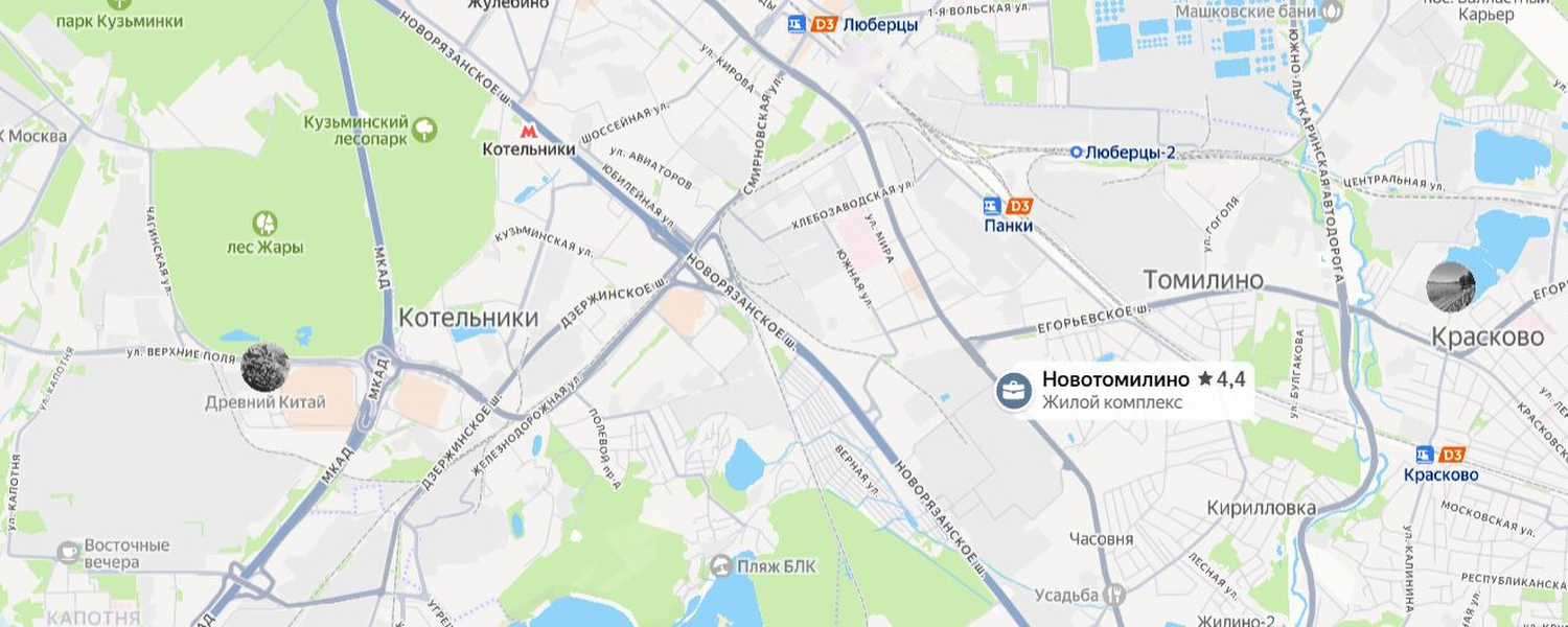 Локация проекта Новотомилино